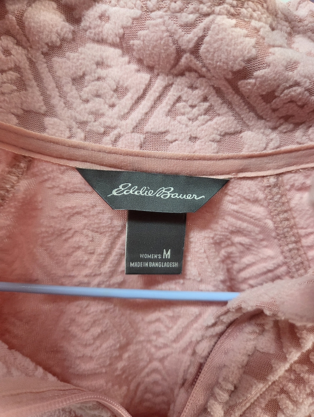 Eddie Bauer Dusty Pink Textured Half-Zip Fleece - Picture 2 of 6